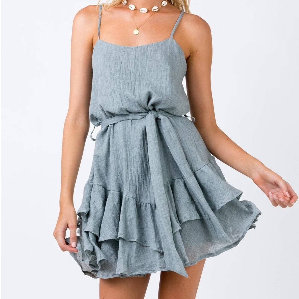 Princess Polly TWISTED SISTER MINI DRESS GREY
